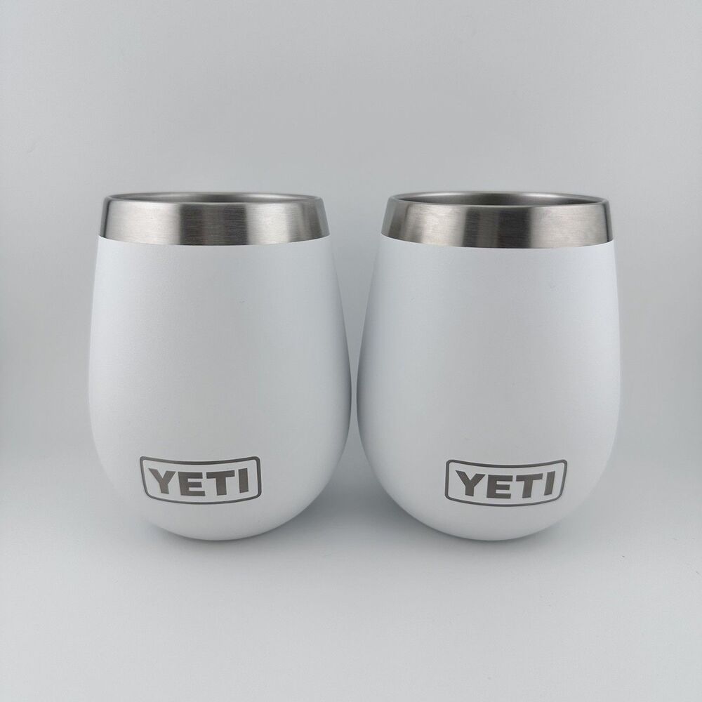 YETI Rambler 10 oz White Wine Tumbler Cup Stainless Steel Lining Set 2 - No Lids